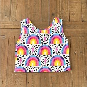 Lola + The Boys Multicolor rainbow Crop Top tank top girls 12 nwot